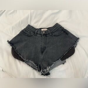 Vibrant MIU denim shorts